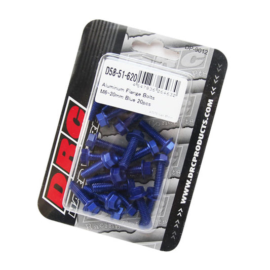 DRC フランジボルト アルミ／BLU 20pcs M6X20mm 《ディーアールシー D58-51-620》◇Cr◇プロト品番P001-2370メーカー品番D58-51-620
