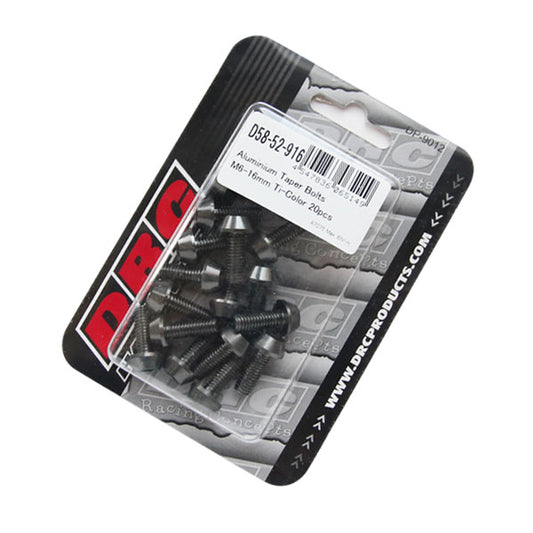 DRC テーパーボルト アルミ／チタン 20pcs M6X16mm 《ディーアールシー D58-52-916》◇Cr◇プロト品番P018-9294メーカー品番D58-52-916