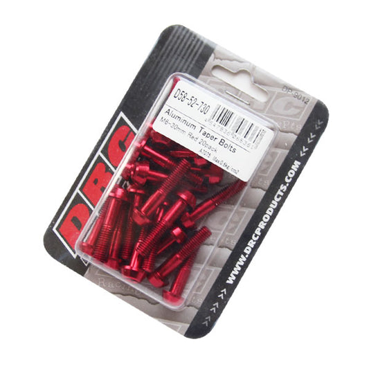 DRC テーパーボルト アルミ／RED 20pcs M6X30mm 《ディーアールシー D58-52-730》◇Cr◇プロト品番P001-2408メーカー品番D58-52-730