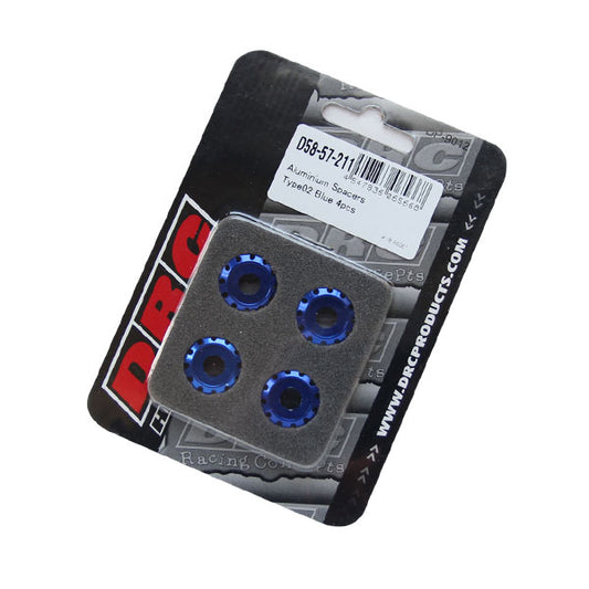 DRC アルミスペーサーφ18 Type02／BLU M6サイズ／4pcs 《ディーアールシー D58-57-211》◇Cr◇プロト品番P001-2433メーカー品番D58-57-211