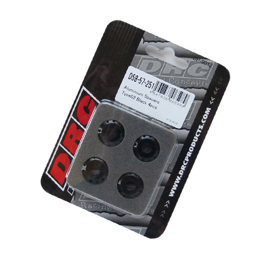 DRC アルミスペーサーφ18 Type02／BLK M6サイズ／4pcs 《ディーアールシー D58-57-251》◇Cr◇プロト品番P001-2441メーカー品番D58-57-251