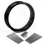 Z-WHEEL ズィーウィール モタードリムセット BLKリム＋SUSスポーク SLVアルミニップル F RMZ250 07- RMZ450 05- カタログ品番：P074-2624 メーカー品番：W26-15011