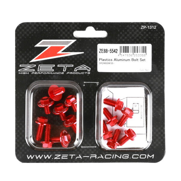 ZETA ジータ アルミボルトセット ガイソウヨウ RED DRZ400S SM 14pcs カタログ品番：P075-6110 メーカー品番：ZE88-5542