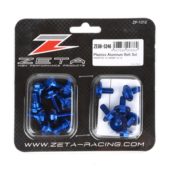 ZETA ジータ アルミボルトセット ガイソウヨウ BLUE KX250F 13-16 450F- 15 17pcs BLUE カタログ品番：P075-6101 メーカー品番：ZE88-5246