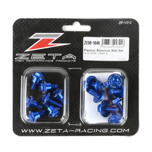 ZETA ジータ アルミボルトセット ガイソウヨウ BLUE YZ125 250 08- 17pcs BLUE カタログ品番：P075-6112 メーカー品番：ZE88-5646