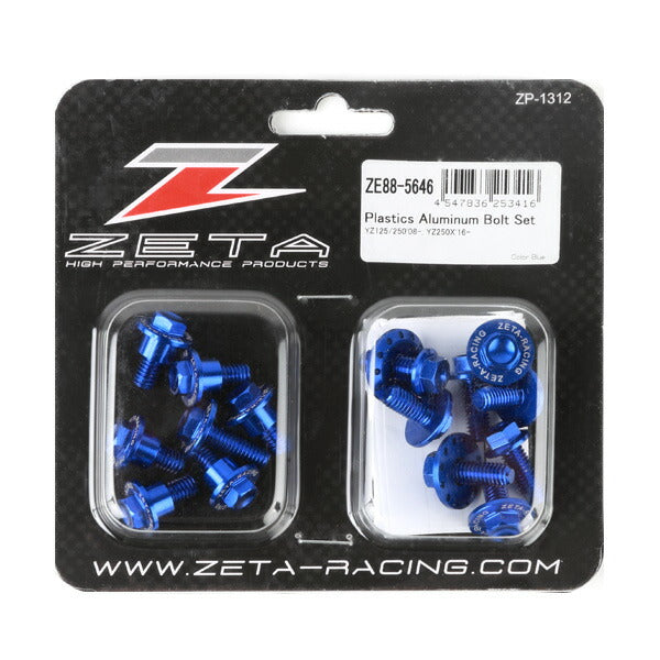 ZETA ジータ アルミボルトセット ガイソウヨウ BLUE YZ125 250 08- 17pcs BLUE カタログ品番：P075-6112 メーカー品番：ZE88-5646