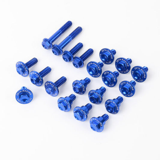 ZETA ジータ アルミボルトセット ガイソウヨウ BLUE YZ250F 450F 14- FX 15- 20pcs BLUE カタログ品番：P075-6113 メーカー品番：ZE88-5666