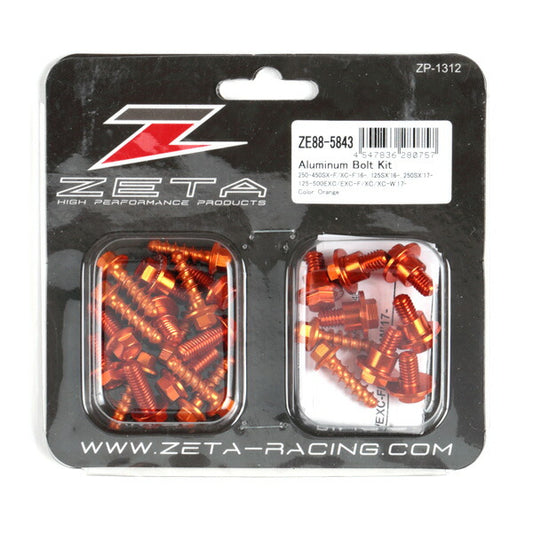 ZETA ジータ アルミボルトセット ガイソウヨウ ORANGE KTM SX SXF 16- EXC EXCF 17- カタログ品番：P089-2000 メーカー品番：ZE88-5843