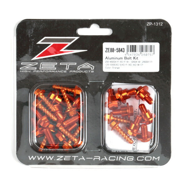 ZETA ジータ アルミボルトセット ガイソウヨウ ORANGE KTM SX SXF 16- EXC EXCF 17- カタログ品番：P089-2000 メーカー品番：ZE88-5843