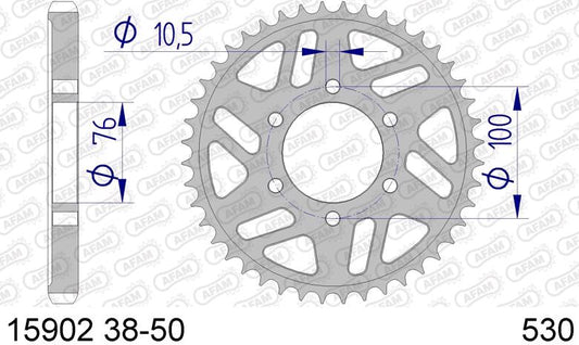 AFAM アファム Rスプロケット 530-47 GSX400FS IMPULSE 82 GSX-R1100(REAR 6H)530CONVERT 89- カタログ品番：15902-47 メーカー品番：15902-47