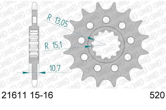 AFAM アファム Fスプロケット 520-16 YZF-R1 M 15-19 MT-10 16-20 カタログ品番：21611-16 メーカー品番：21611-16