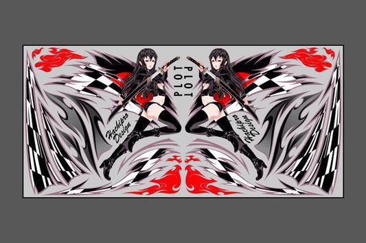 バイク用品 アクセサリー　PLOT プロト デカール 刀ガール BLK L 汎用 Lサイズ　PDK101B-L 4548916469857　取寄品 セール