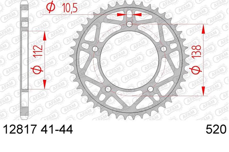 AFAM アファム Rスプロケット 525-41 スチール YZF-R1 M 15-19 カタログ品番：12816-41 メーカー品番：12816-41