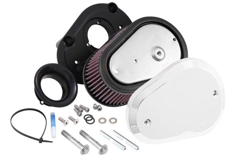 K&N ケーアンドエヌ インテークキット FLARE L クローム SOFTAIL 01-15 DYNA 04-17 TOURING 99-07 カタログ品番：RK-3932X メーカー品番：RK-3932X