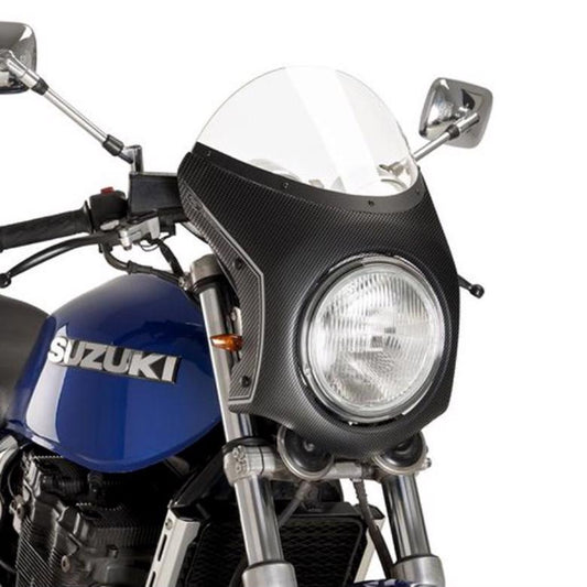 プーチ レトロフェアリング クリア／カーボンプリント 汎用（ヘッドライト直径195mmタ