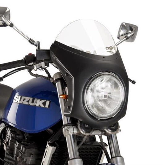 プーチ レトロフェアリング クリア／ブラック 汎用（ヘッドライト直径195mm