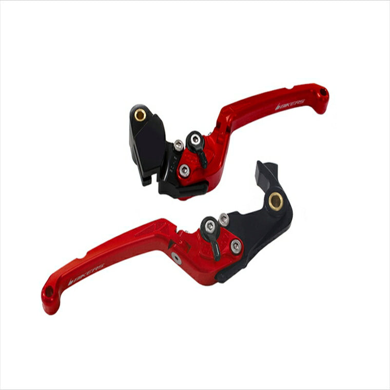バイカーズ｜可倒式レバーセット フラット レッド Z900RS 18-21 Z1000 17-21 Ninja1000 17-19｜K0512-RED