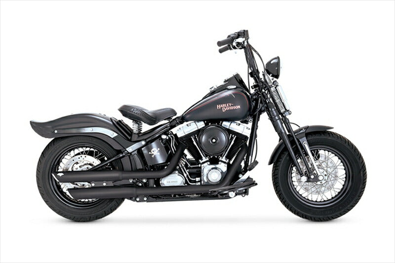 マフラー  バンスアンドハインズ TwinSlash 3in S/O ツインスラッシュ 3インチ スリップオン ブラック マフラー SOFTAIL 07-09 46842 4550255935528 取寄品