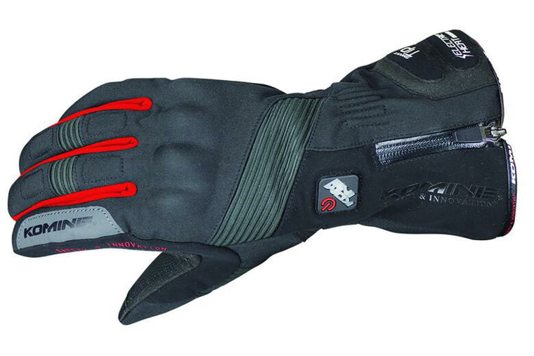 KOMINE コミネ GK-804 Eヒートグローブ BLK RED ＃XS カタログ品番：P088-1486 メーカー品番：06-804