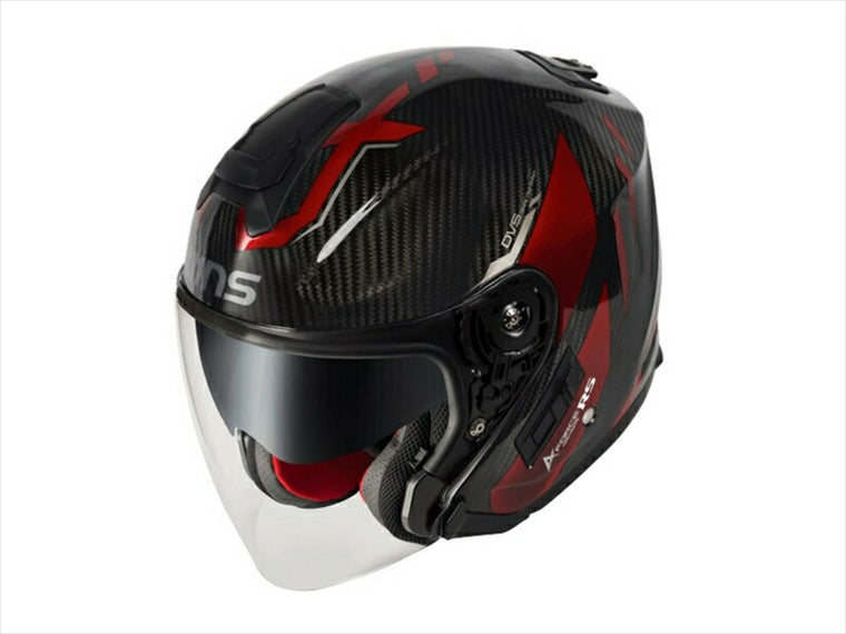 ヘルメット  ウインズ WINS A-FORCE RS JET FLASH TypeC カーボン×アイアンレッド ＃M-Slim 4560385760426 4560385760426 取寄品
