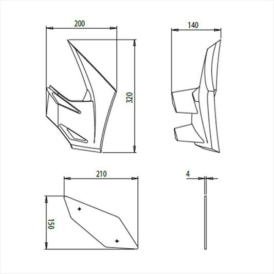 プーチ｜ダウンフォースネイキッドスポイラーブラック Z900 17-19｜20327N