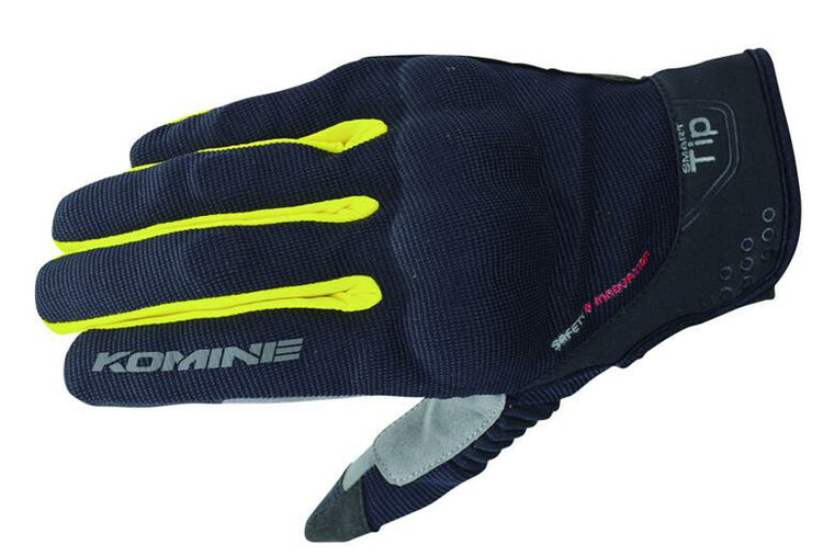 KOMINE コミネ GK-183 プロテクトメッシュグローブ BLK YEL ＃XS カタログ品番：P088-0998 メーカー品番：06-183