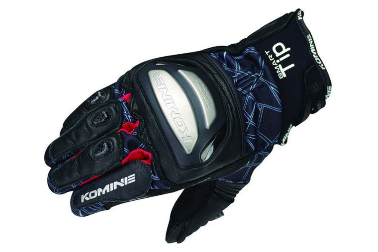 KOMINE コミネ GK-214チタニウムM-グローブ BLK RED ＃S カタログ品番：P086-1816 メーカー品番：06-214