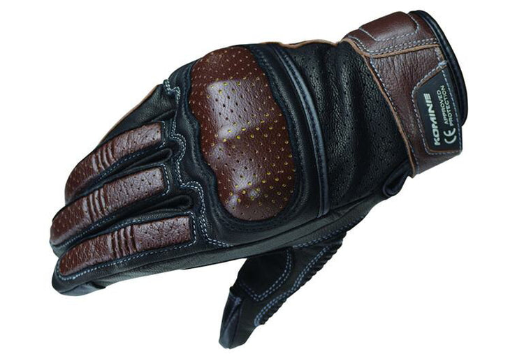 KOMINE コミネ GK-217 CEプロテクトレザーグローブ BRW ＃S カタログ品番：P088-1313 メーカー品番：06-217