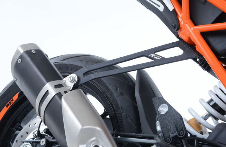 アールアンドジー R＆G エキゾーストハンガー ブラック KTM DUKE125 17- カタログ品番：P079-6253 メーカー品番：RG-EH0079BK