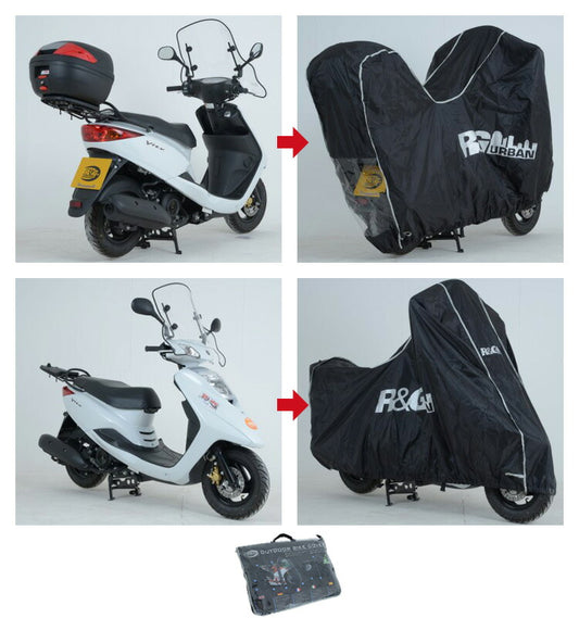 アールアンドジー R＆G アウトドアバイクカバー ブラック SCOOTER COVER カタログ品番：P083-7390 メーカー品番：RG-BC0009BK