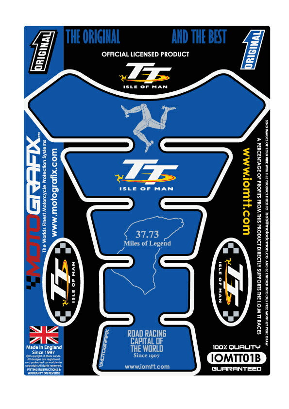 モトグラフィックス タンクパッド BLU Official TT Races