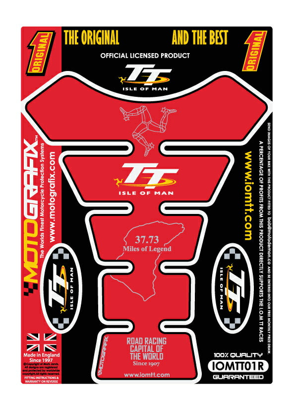 モトグラフィックス タンクパッド RED Official TT Races