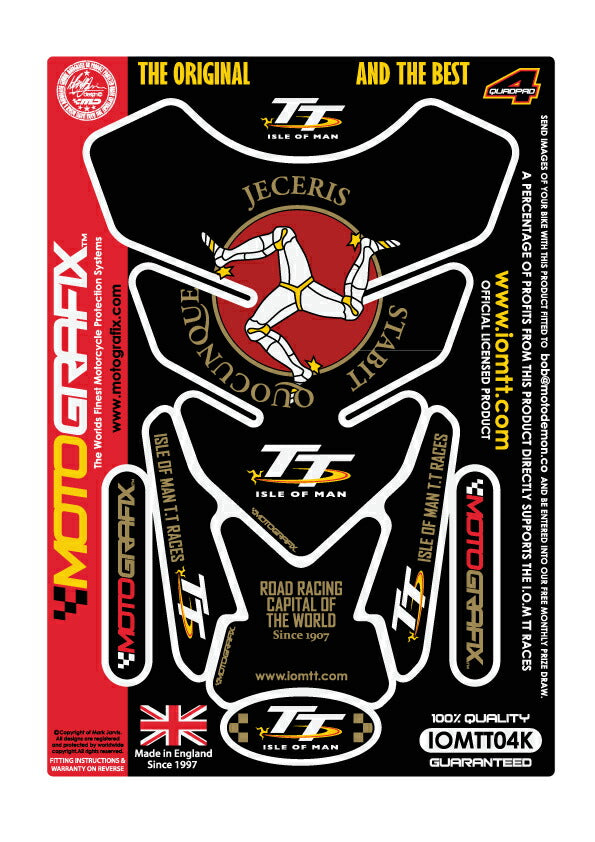 モトグラフィックス タンクパッド BLK Official TT Races