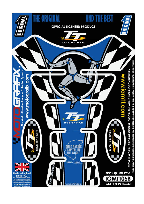 モトグラフィックス タンクパッド BLU Official TT Races