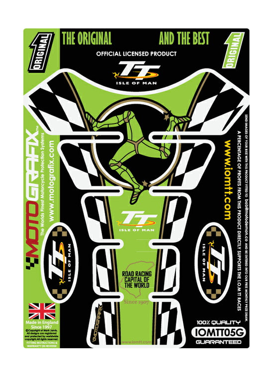 モトグラフィックス タンクパッド GRN Official TT Races