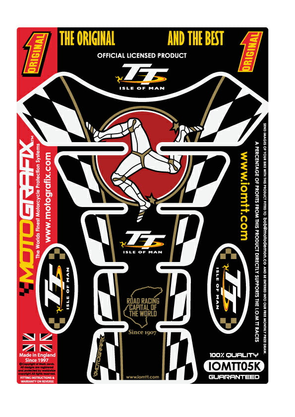 モトグラフィックス タンクパッド BLK Official TT Races