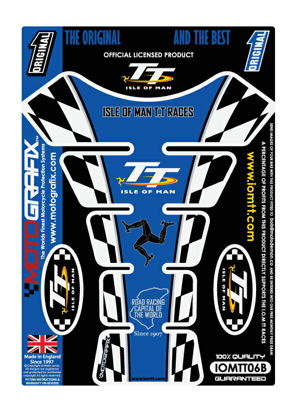 モトグラフィックス タンクパッド BLU Official TT Races