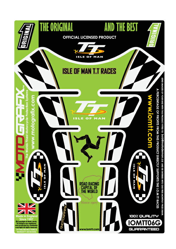 モトグラフィックス タンクパッド GRN Official TT Races