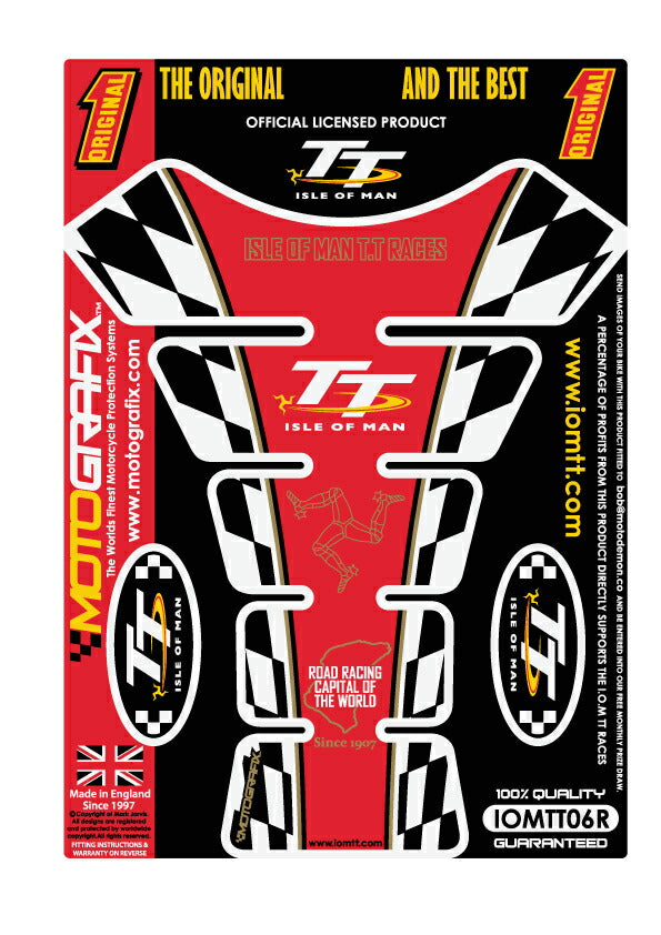 モトグラフィックス タンクパッド RED Official TT Races