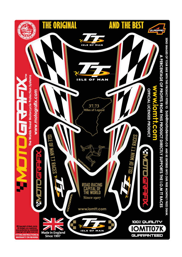 モトグラフィックス タンクパッド BLK Official TT Races