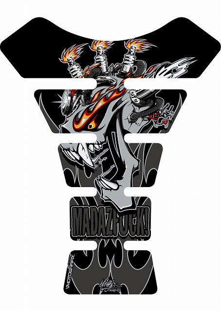モトグラフィックス タンクパッド BLK STREET SPINE
