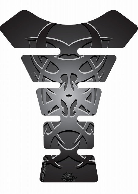 モトグラフィックス タンクパッド BLK／SLV STREET SPINE