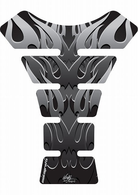 モトグラフィックス タンクパッド BLK／SLV STREET SPINE