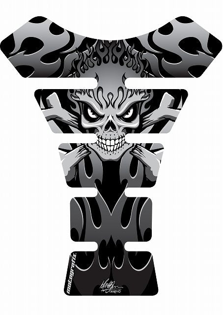 モトグラフィックス タンクパッド BLK／SLV STREET SPINE