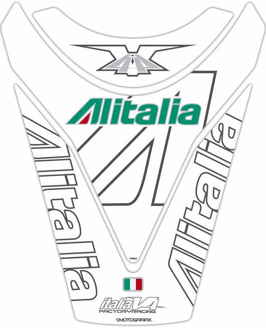 モトグラフィックス タンクパッド ALITALIA／WHT APRILIA RSV4-R