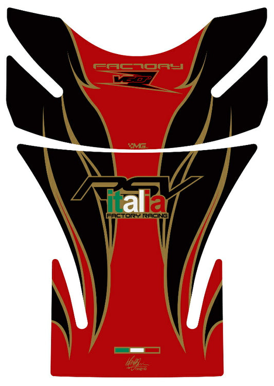 モトグラフィックス タンクパッド RED／BLK／GLD APRILIA MILLE 01