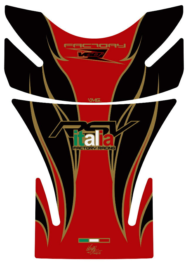 モトグラフィックス タンクパッド RED／BLK／GLD APRILIA MILLE 01