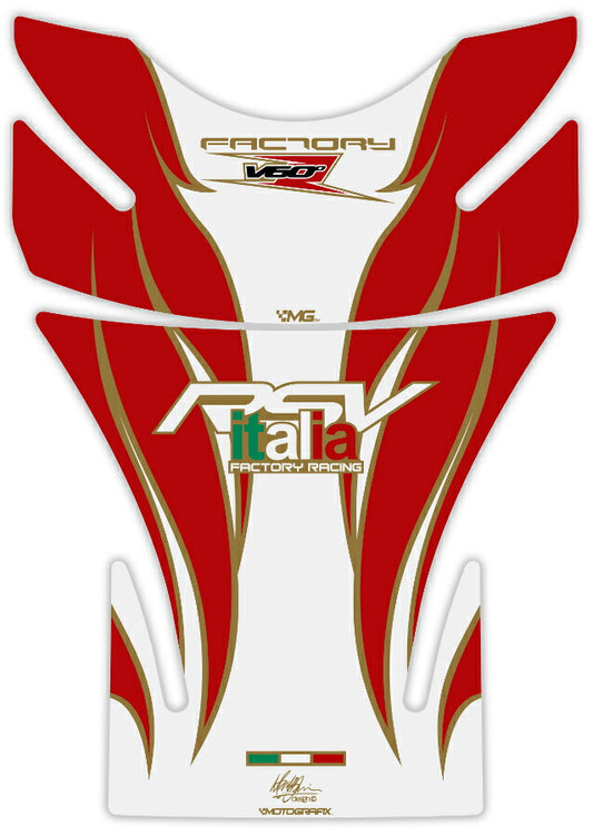 モトグラフィックス タンクパッド WHT／RED／GLD APRILIA MILLE 01