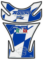 モトグラフィックス タンクパッド WHT／BLU APRILIA TUONO