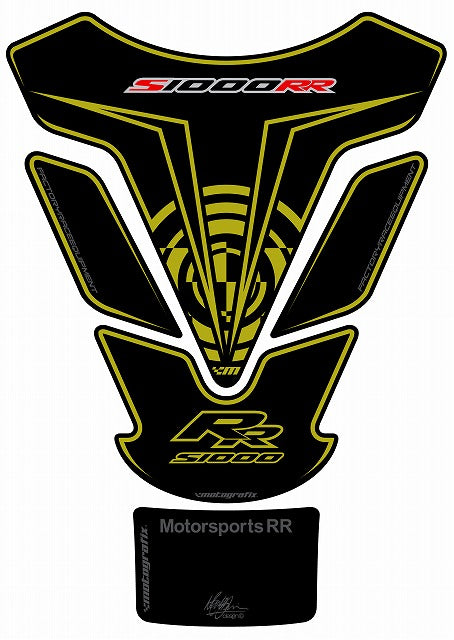 モトグラフィックス タンクパッド ブラック／グリーン S1000RR 12-14